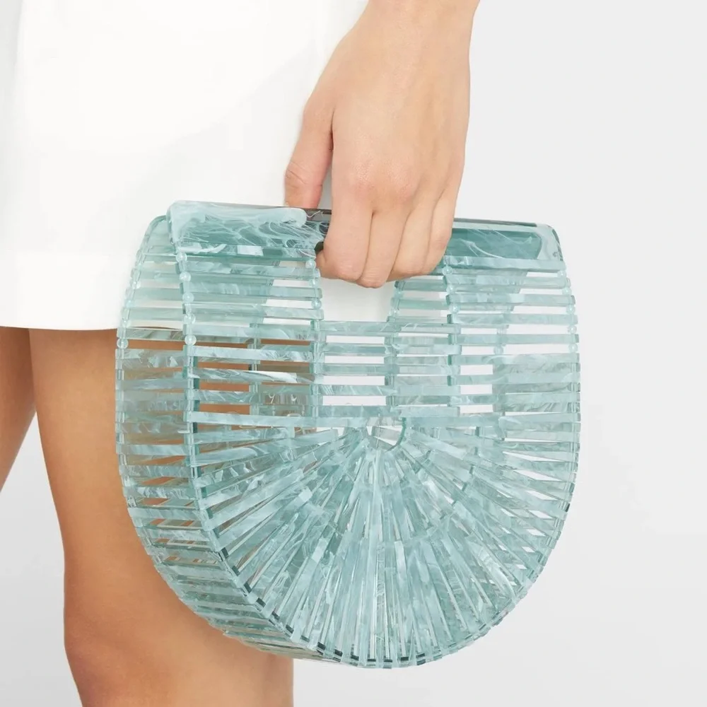 NWT Cult Gaia Acrylic Ark Mini Tote Bag - Picture 1 of 6
